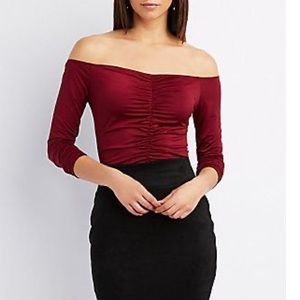 Ruched strapless bodysuit. NWT
